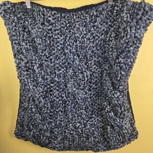 Pottery Barn Colossal Chunky Knit Dark Blue 24"x24” Pillow Cover